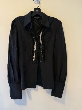Lafayette 148 Black Long Sleeve Button up Size 4 #Lux-R